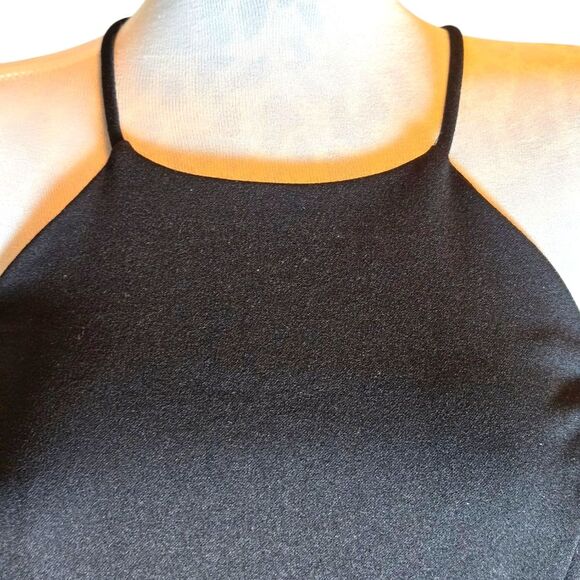 Lulus Aniyah Made in USA Black Side Zip Wide-Leg Halter Top Jumpsuit Size M - Picture 7 of 12